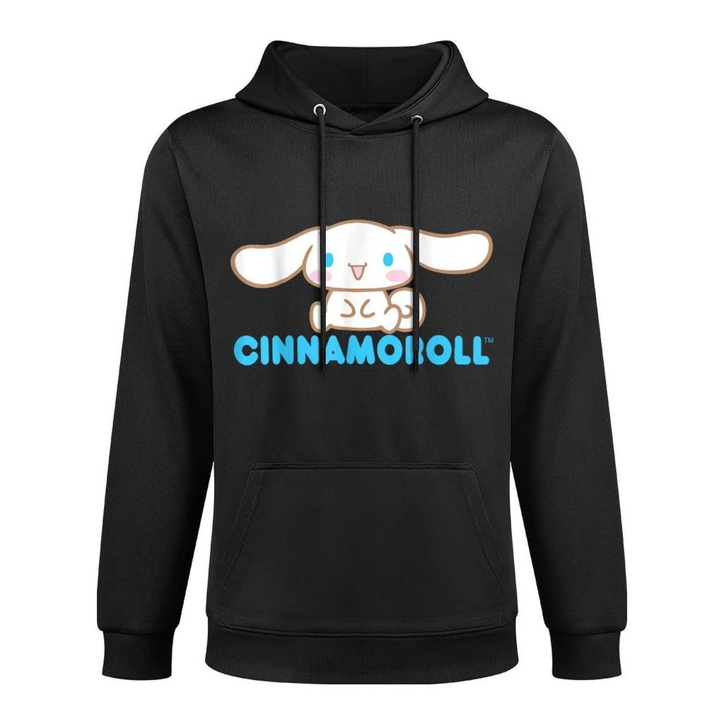 SANRIO Cinnamoroll Character Front & Back, Black Machine Washable Hoodie