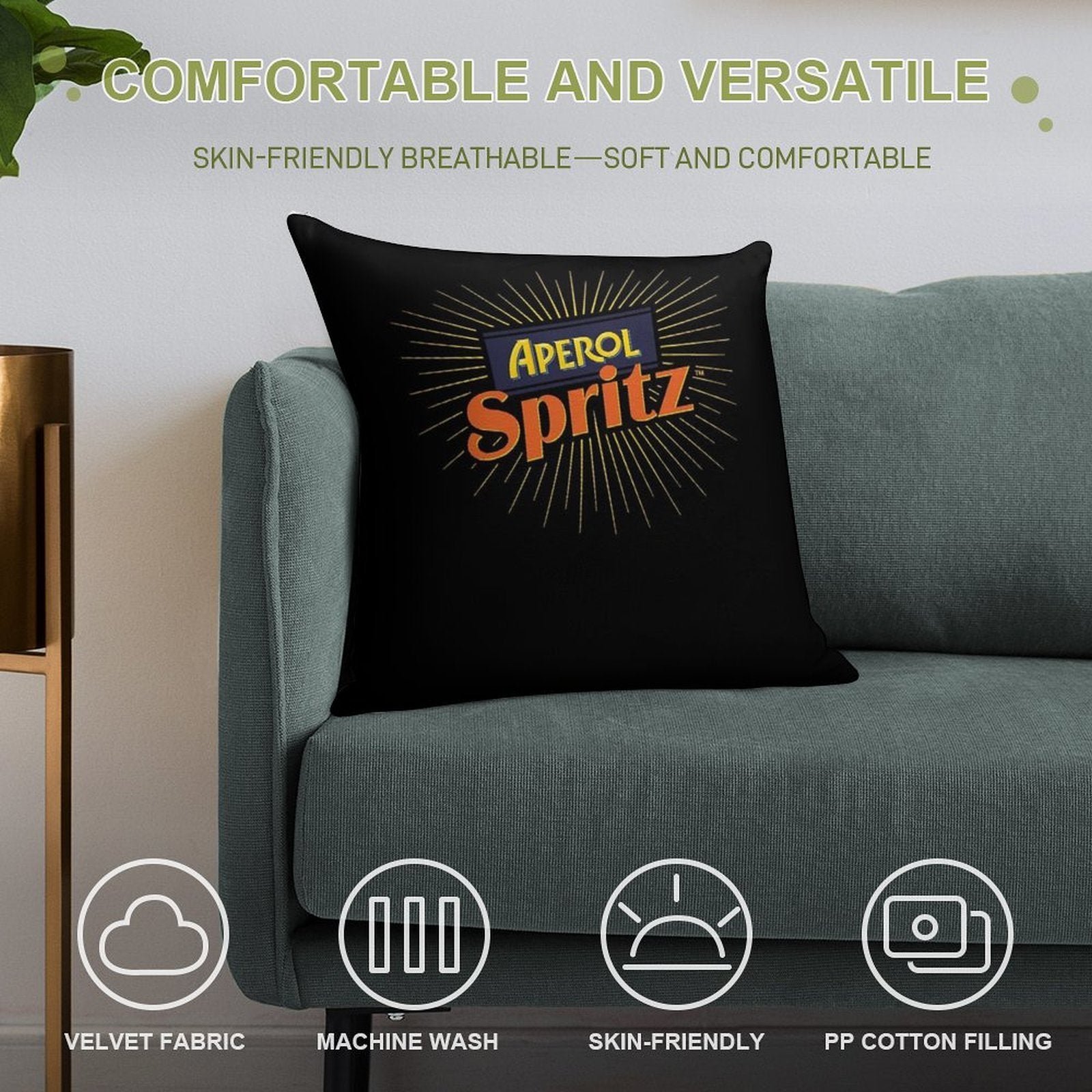 Aperol Aperol Aperol Spritz Soft Decorative Cover Throw Pillow