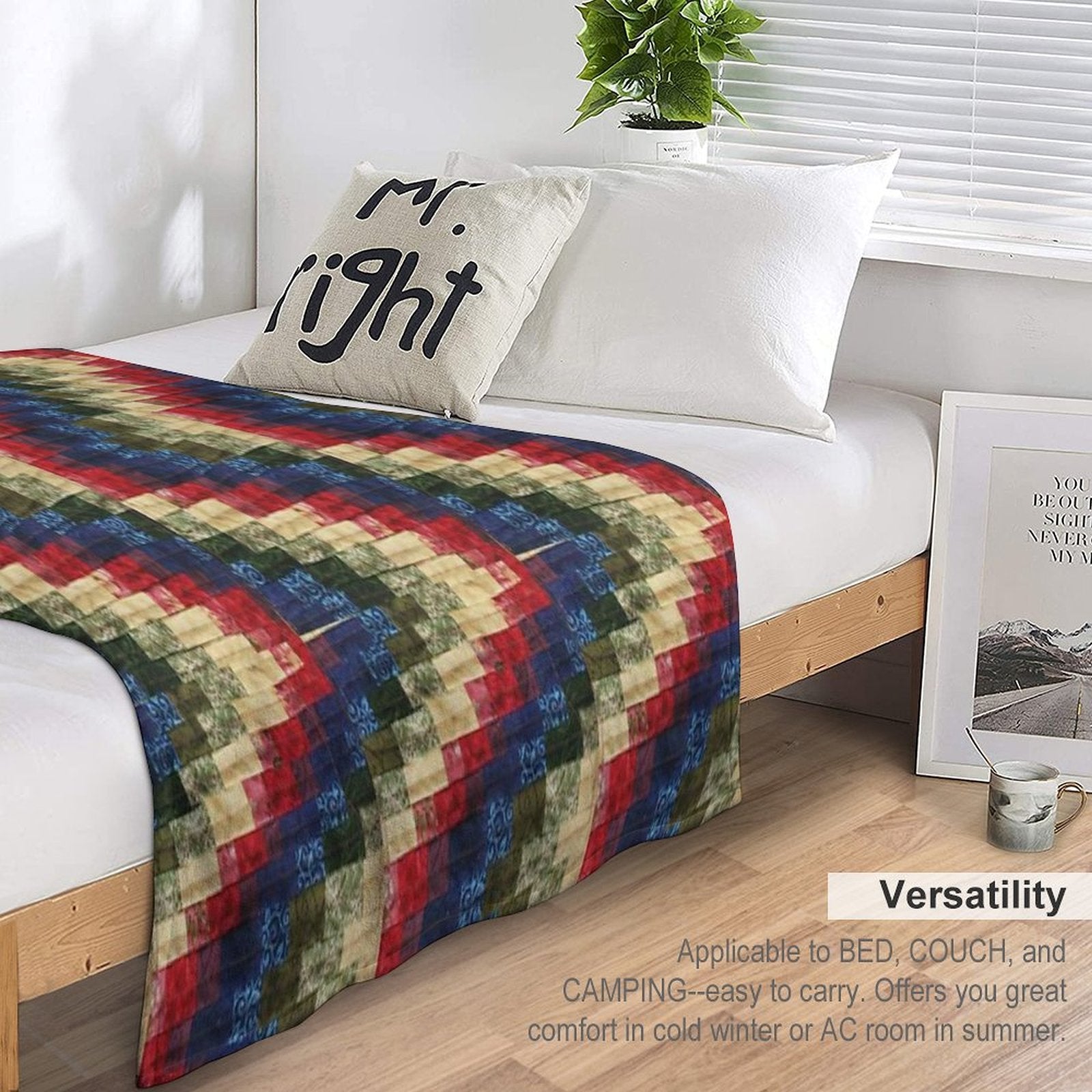 Patchwork Bargello Quilt Block Photo Anti-pilling Throw Blanket