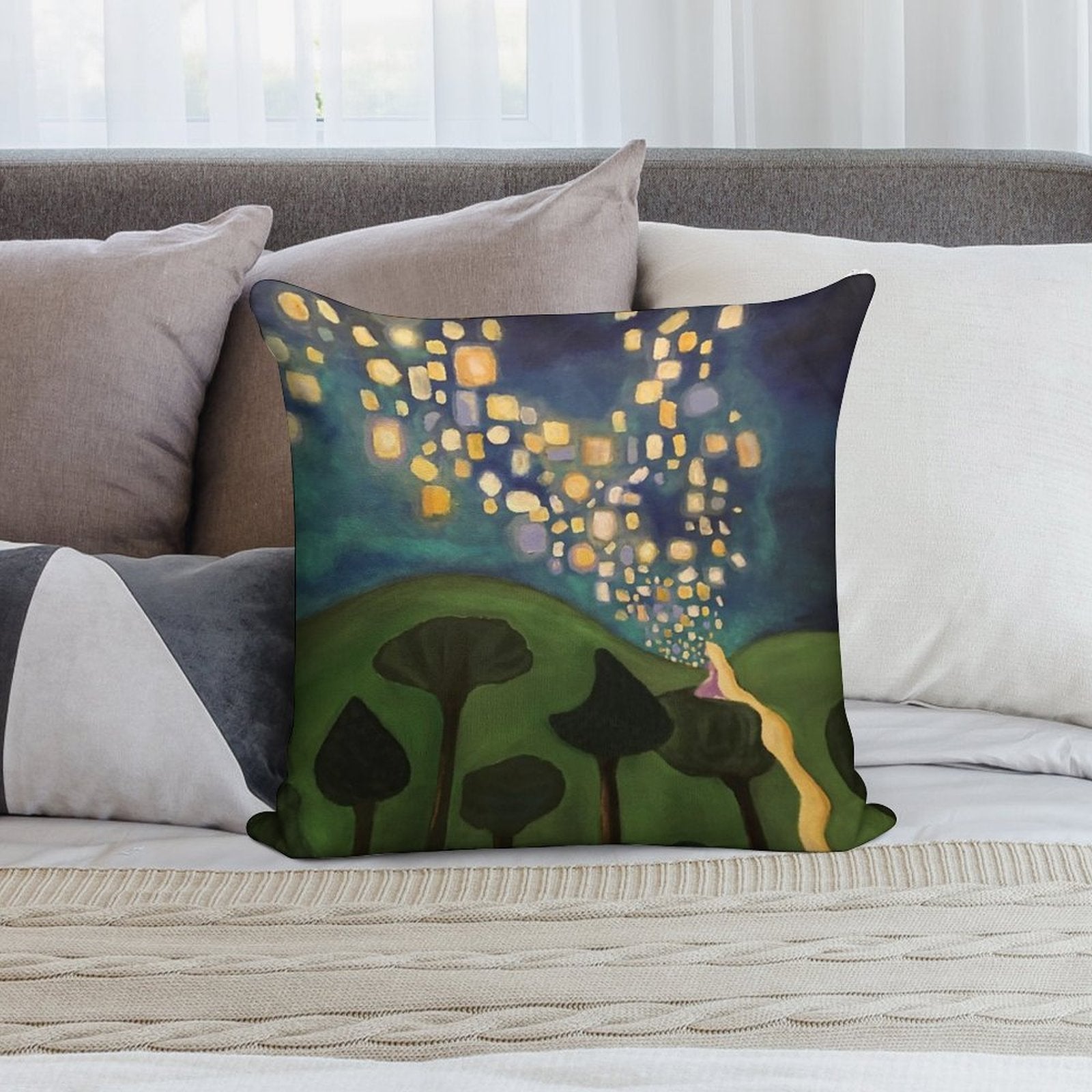 Tangled Floating Lanterns Soft Style Accent Throw Pillow