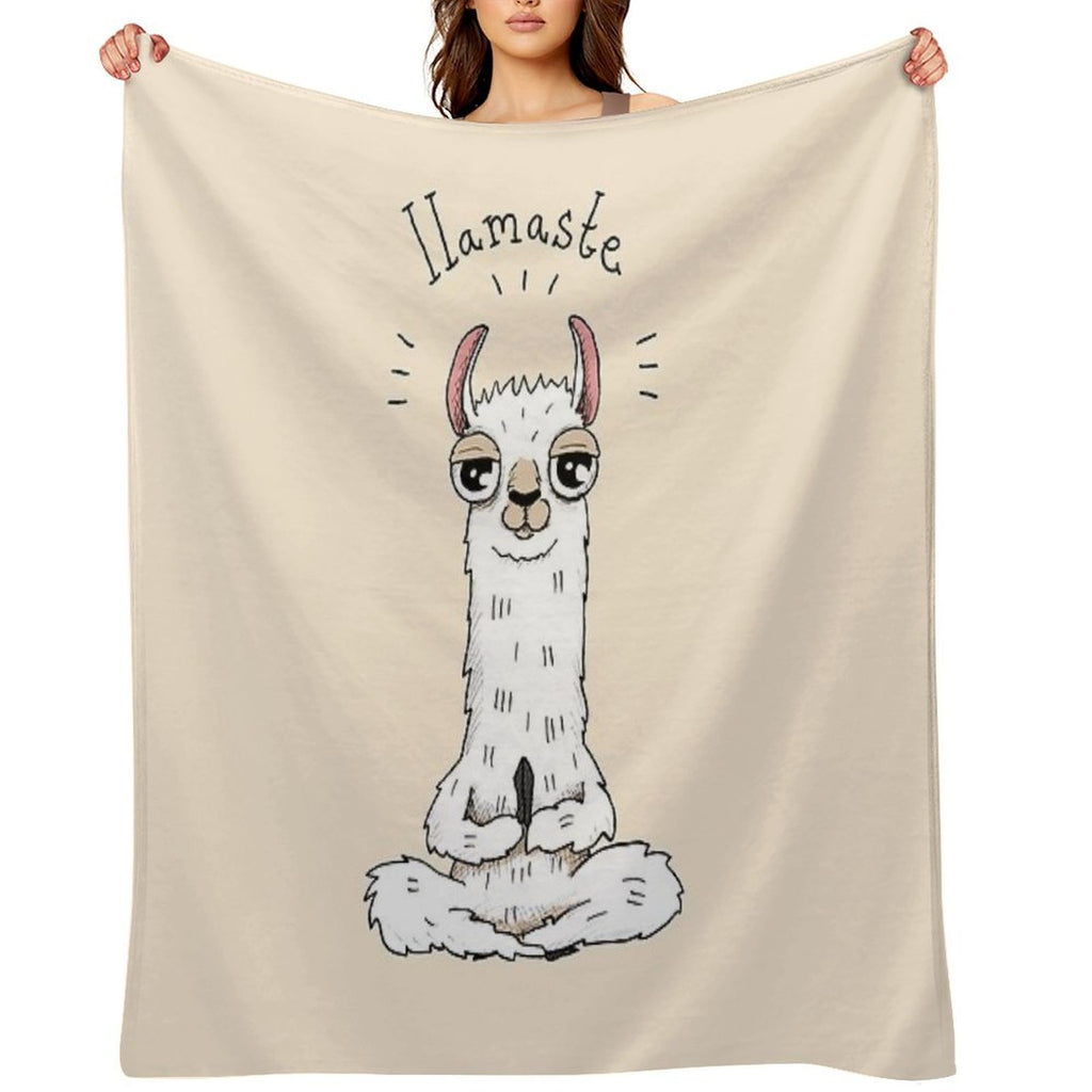 Llama Yoga Pose with Llamaste Quick-dry Throw Blanket