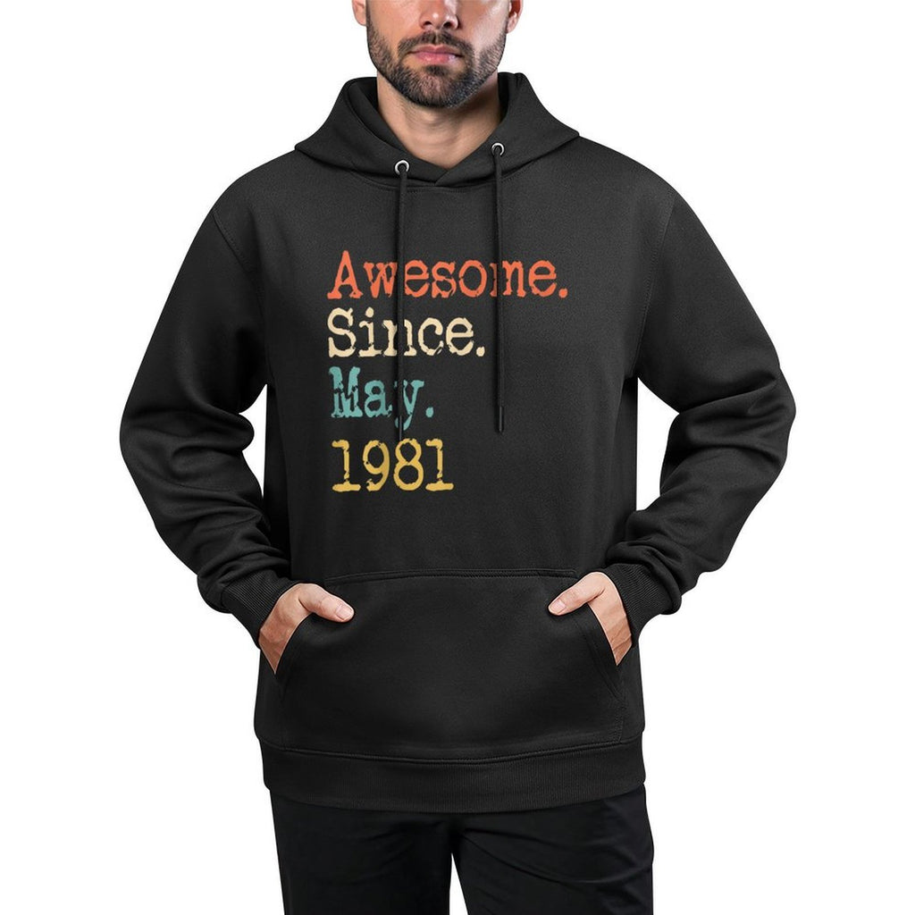 Awesome Since May 1981 40th Birthday Gift Funny Cotton-Polyester Blend Hoodie