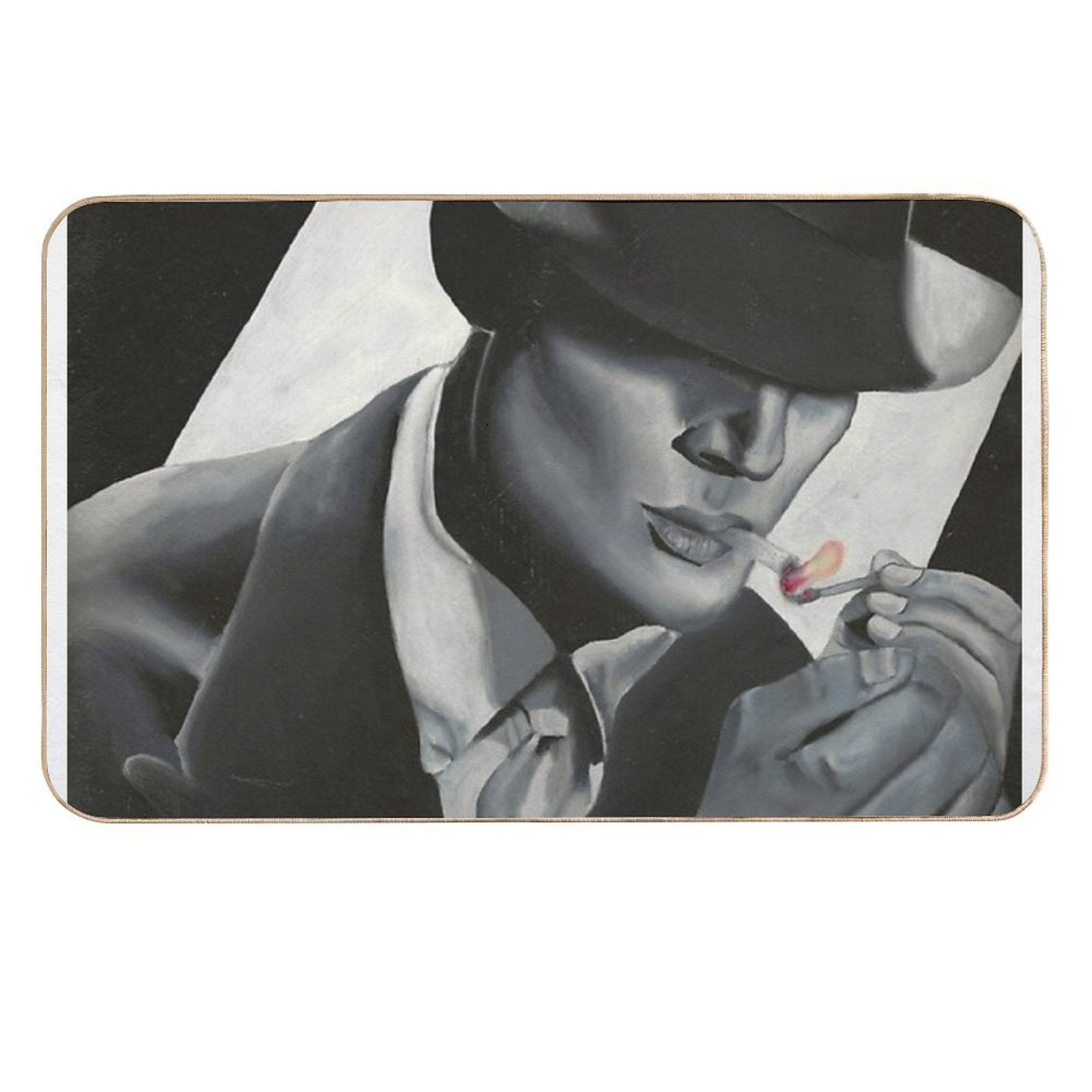 'Enigma' Original Oil Painting Portrait Fine Art Print  Multi-Purpose Bath Mat