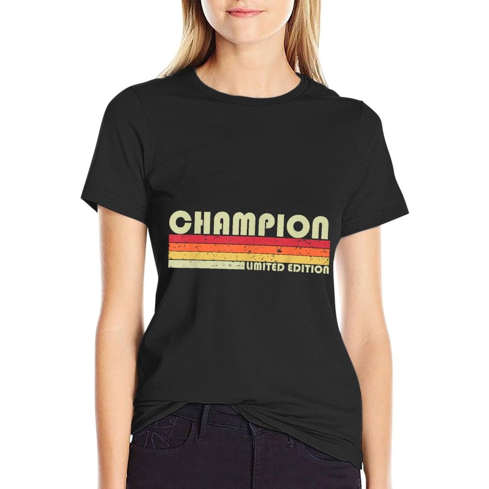 CHAMPION Surname Funny Retro Vintage 80s Birthday Reunion  Relaxed-fit T-Shirt