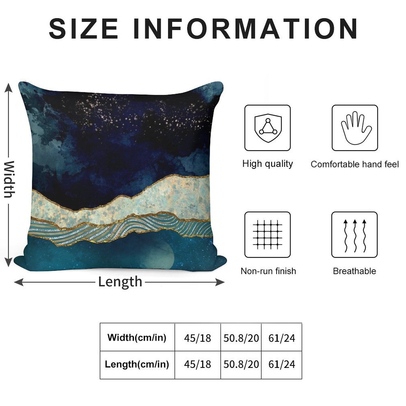 Indigo Sky Soft Multiple Sizes Throw Pillow