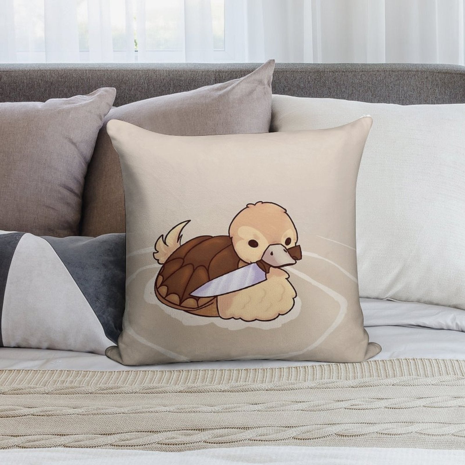 ATLA Turtle Duck with Knife Soft Gift Ready Throw Pillow
