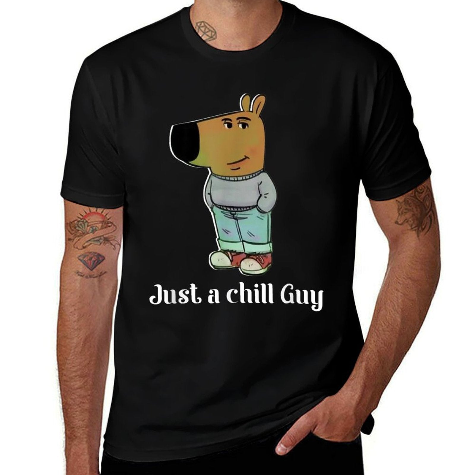 Chill Guy Dog Funny Chill Guy Meme for Men Women Kids Comfortable T-Shirt