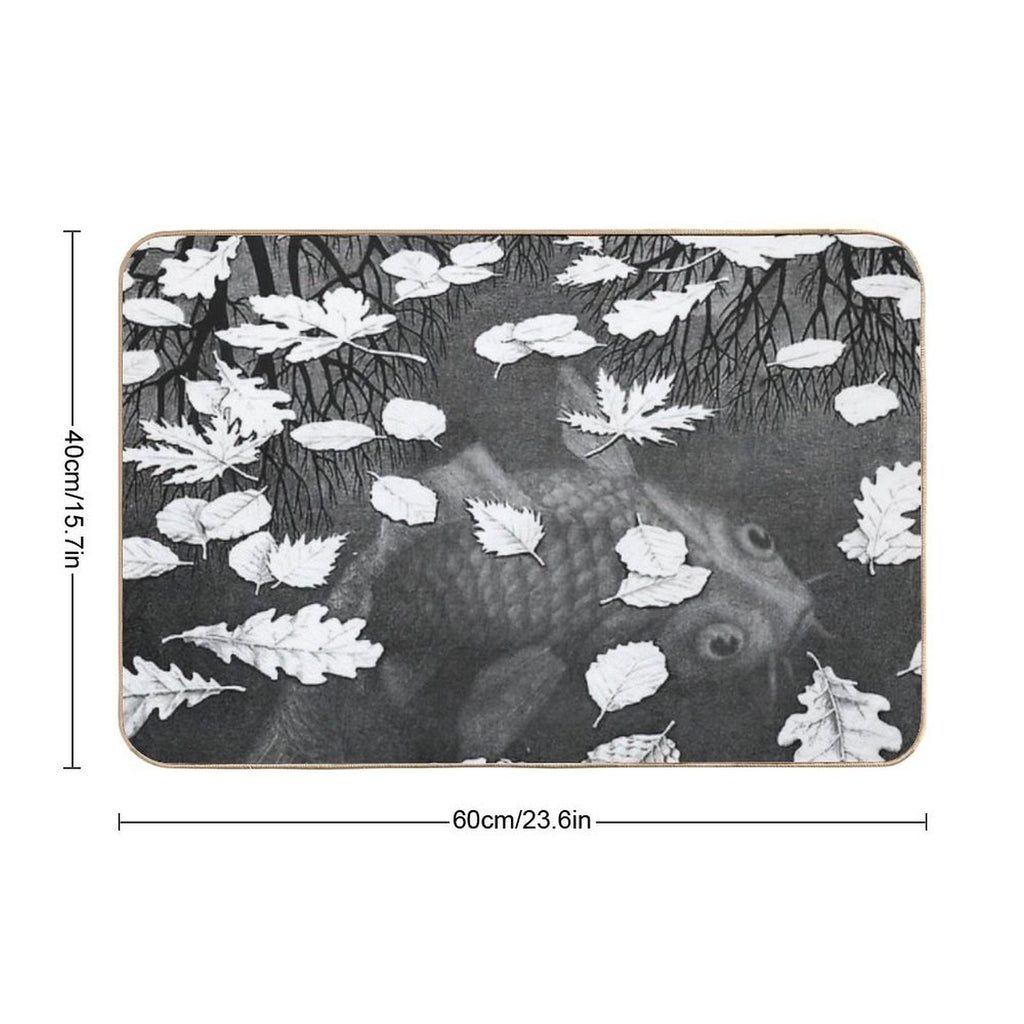 Three Worlds by M.C. Escher  Rapid-Drying Bath Mat