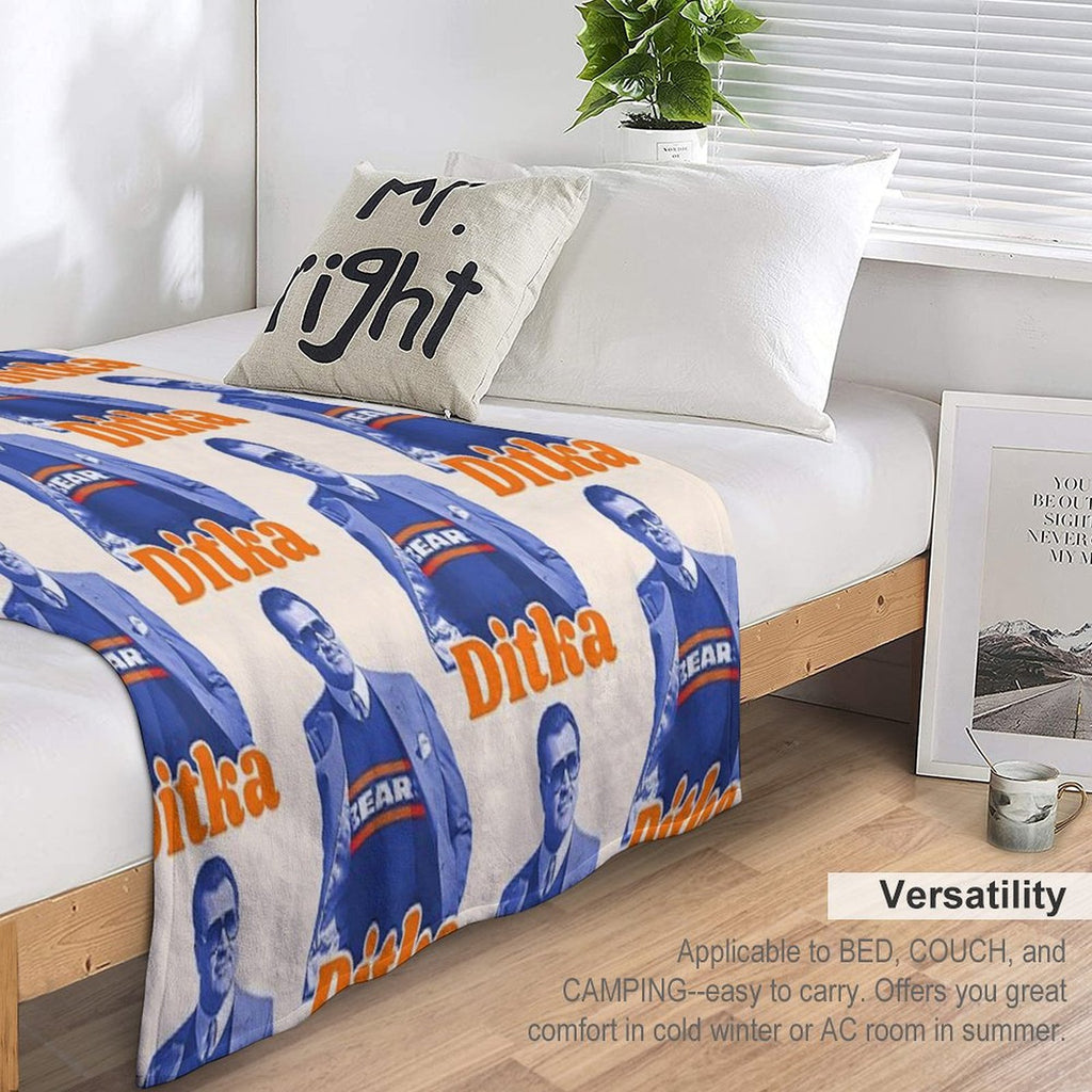 Retro Mike Ditka ))(( Bears Sideline Cool Travel-friendly Throw Blanket