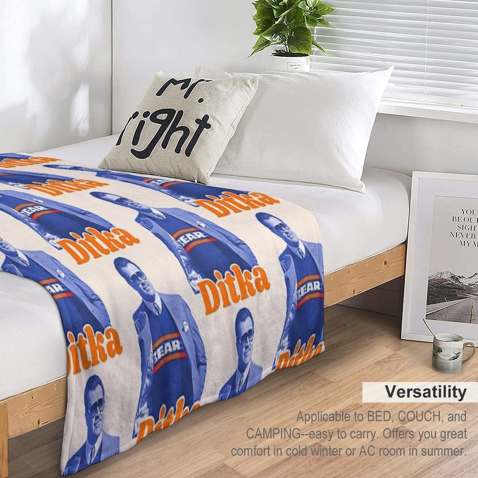 Retro Mike Ditka ))(( Bears Sideline Cool Travel-friendly Throw Blanket