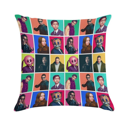 The Umbrella Academy - Character Collage Soft Shrink-Resistant Throw Pillow