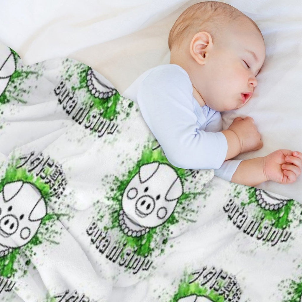 Copie De A Dapper Pig! With Colored Background Anti-pilling Throw Blanket