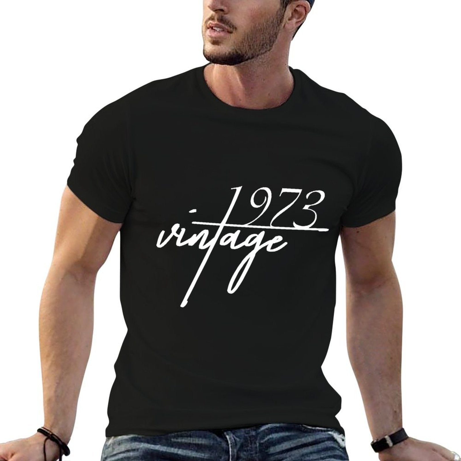 Vintage 1973 - 50th Birthday Gift Idea  Oversized Silhouette T-Shirt