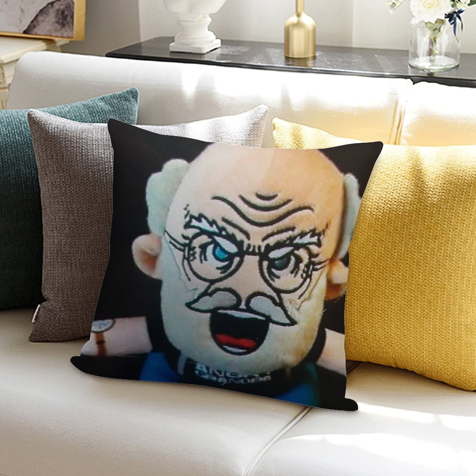 Angry Grandpa Plush Doll Merch Soft Durable Construction Throw Pillow