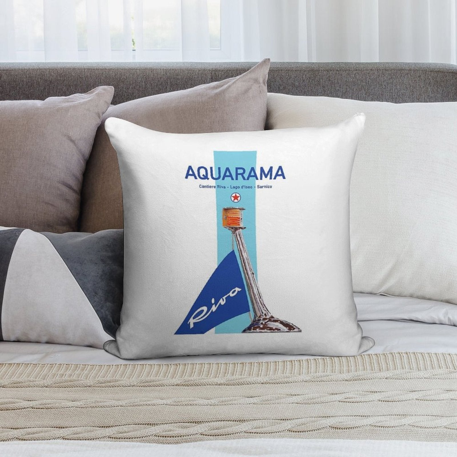 Riva Aquarama Italy Runabout Classic Yacht Soft Fade-Resistant Throw Pillow