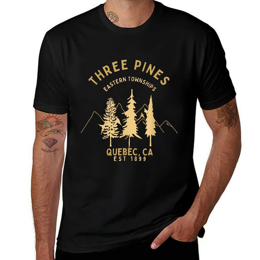 Three Pines Eastern Townships Quebec CA Est 1899  Fade-proof Color T-Shirt