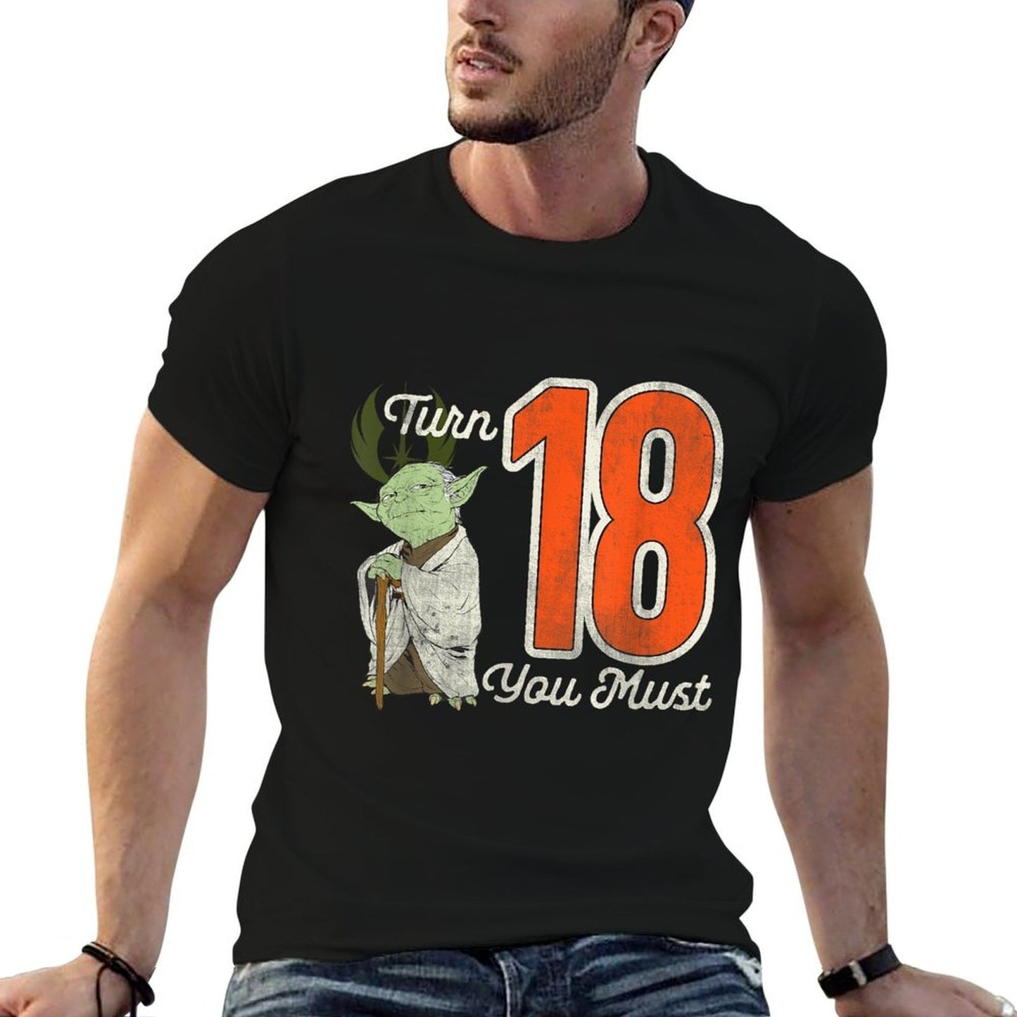 Star Wars Yoda 18th Birthday  Oversized Silhouette T-Shirt