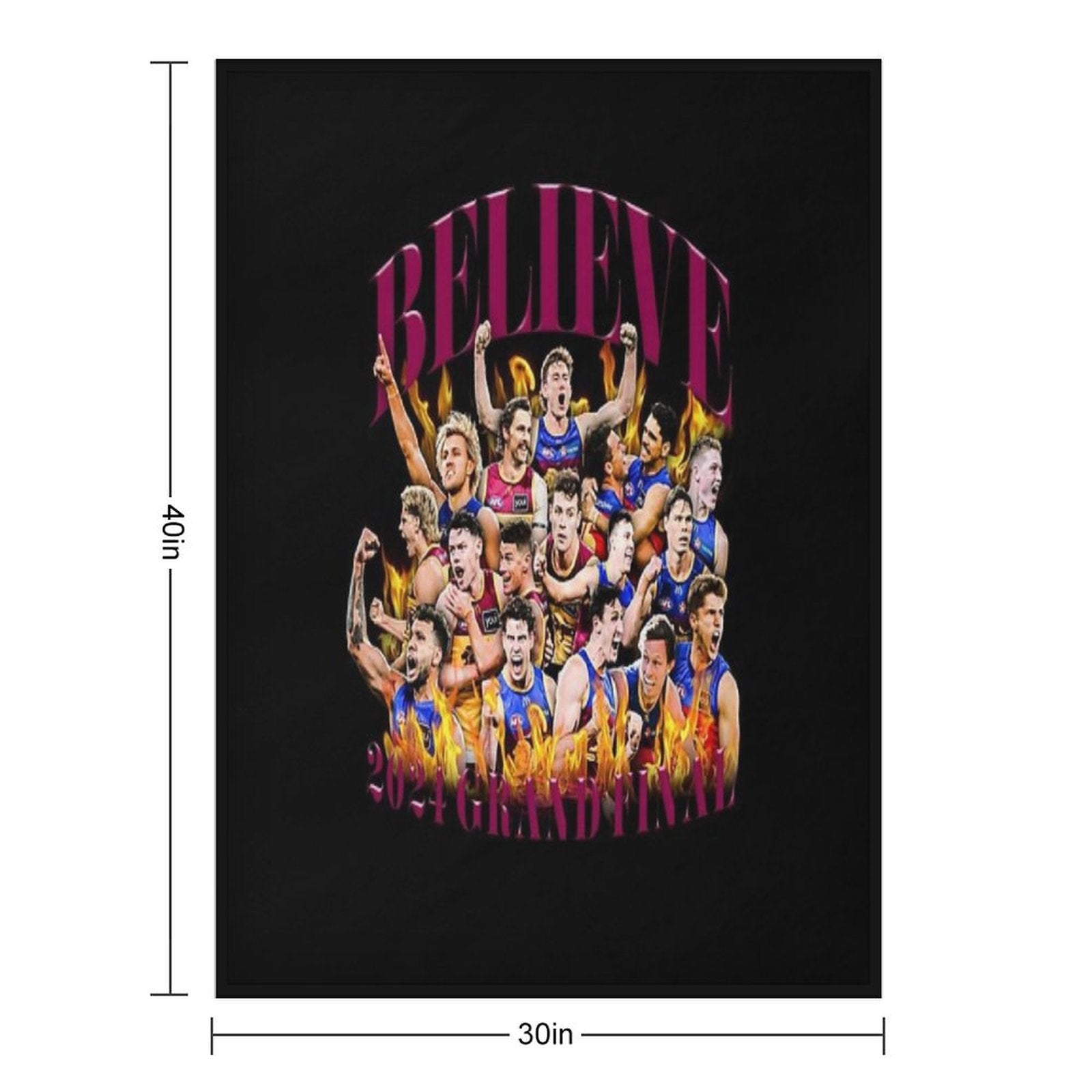 Brisbane Lions - 2024 Grand Finalists - Believe Compact Throw Blanket