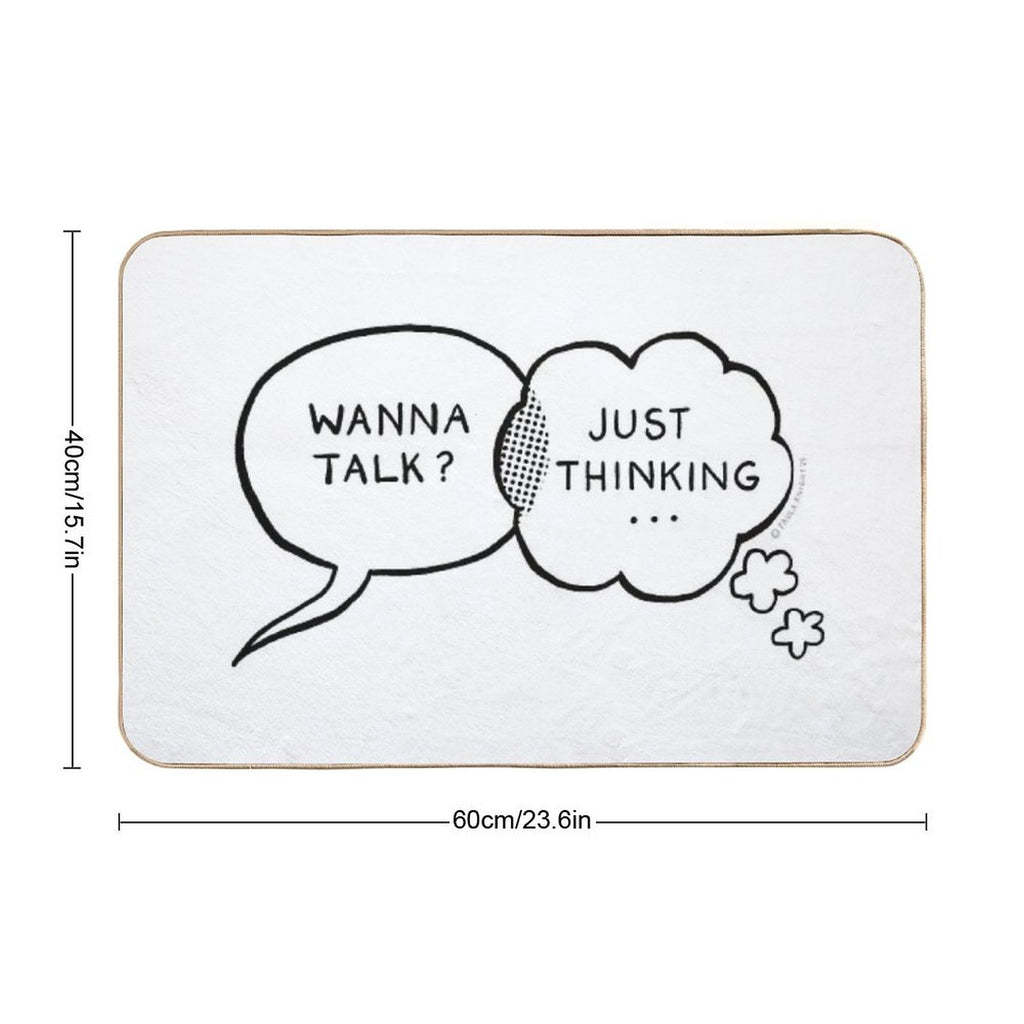 Speech And Thought Bubbles Chatting  Odorless Bath Mat