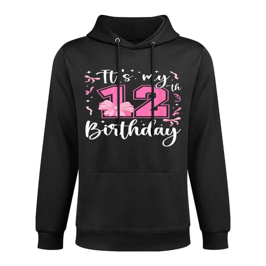 12th Coquette Themed Birthday Twelve Year Old Girl Bow Shrink-Resistant Hoodie
