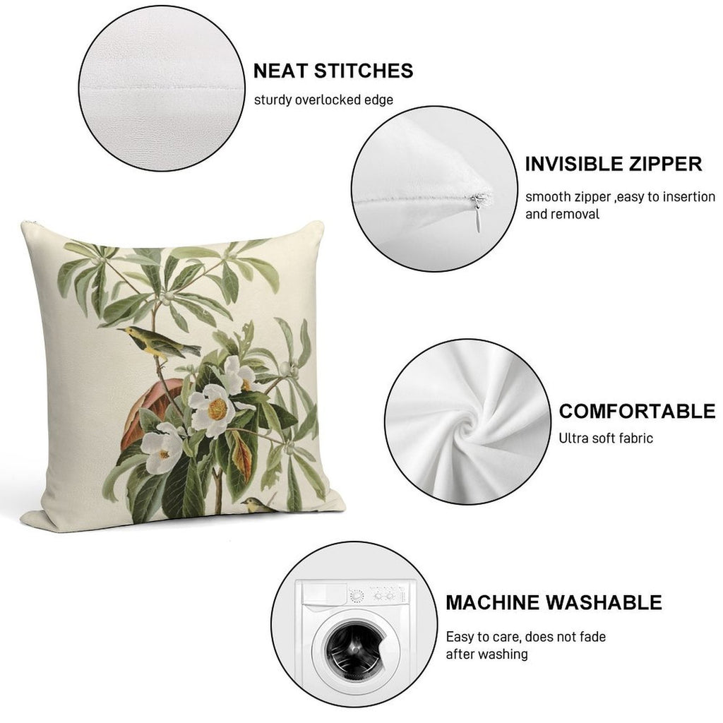 Bachman's Warbler - John James Audubon Birds of America Soft Gift Ready Throw Pillow