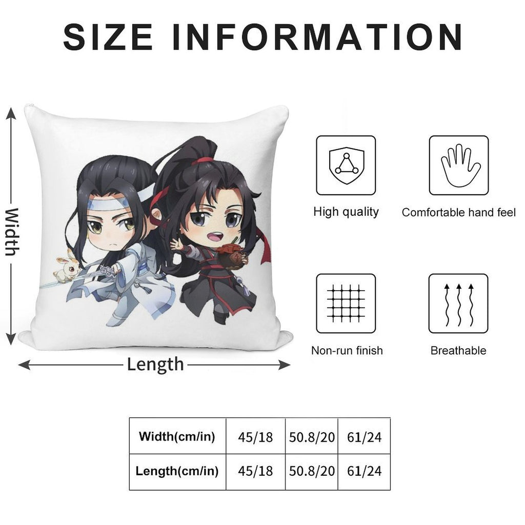Mo Dao Zu Shi Q Couple Chibi Soft Home Decor Throw Pillow