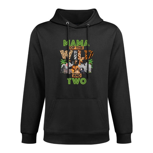 2nd Birthday Zoo Safari Jungle Mama Of The Wild And Two Kangaroo Pocket Hoodie
