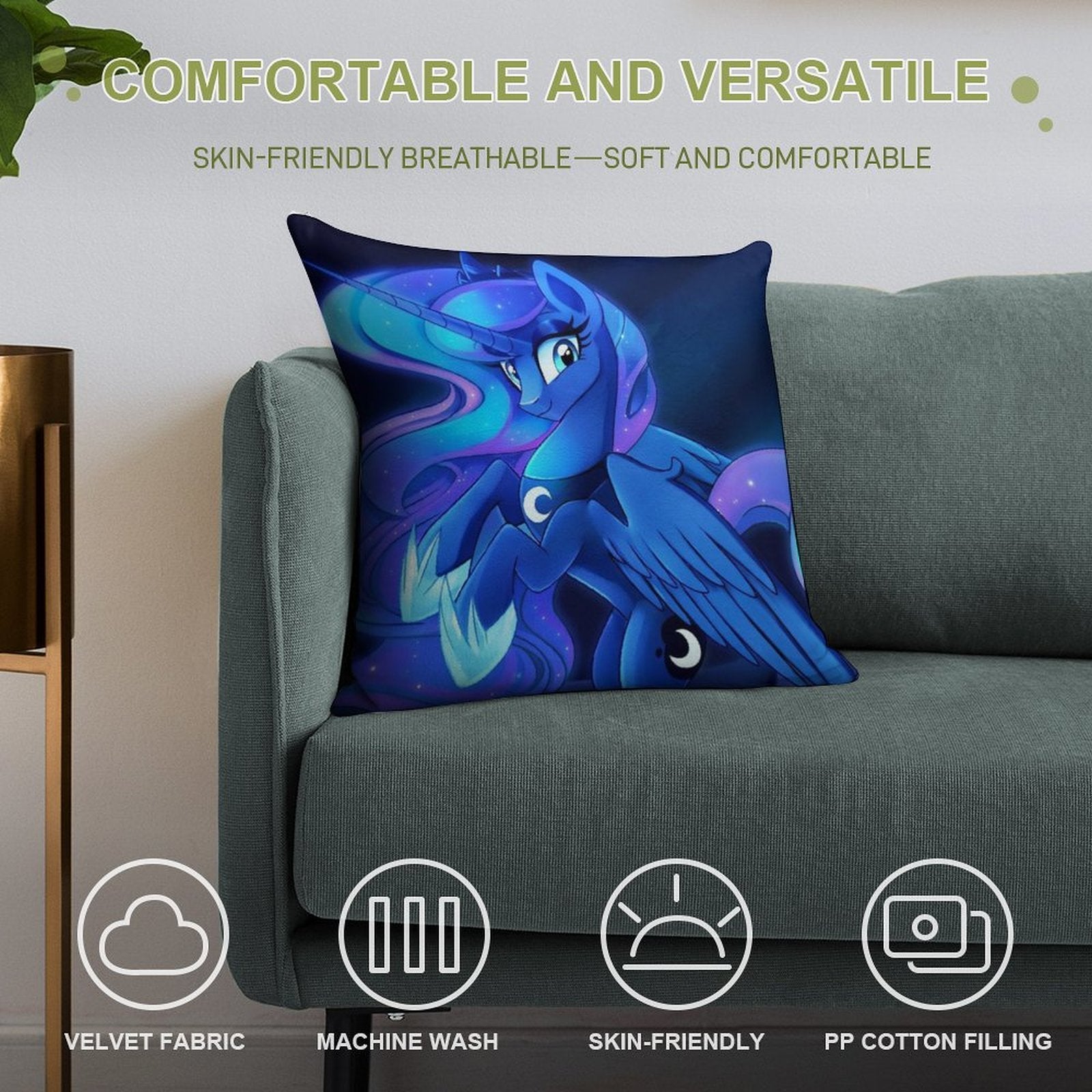 Princess Luna Soft Anti-Pilling Throw Pillow