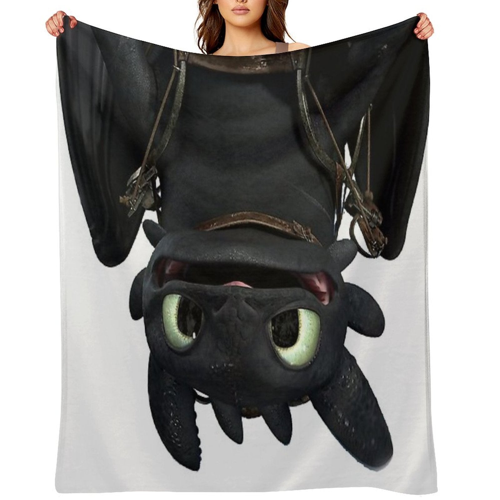Upside Down Toothless Wrinkle-free Throw Blanket