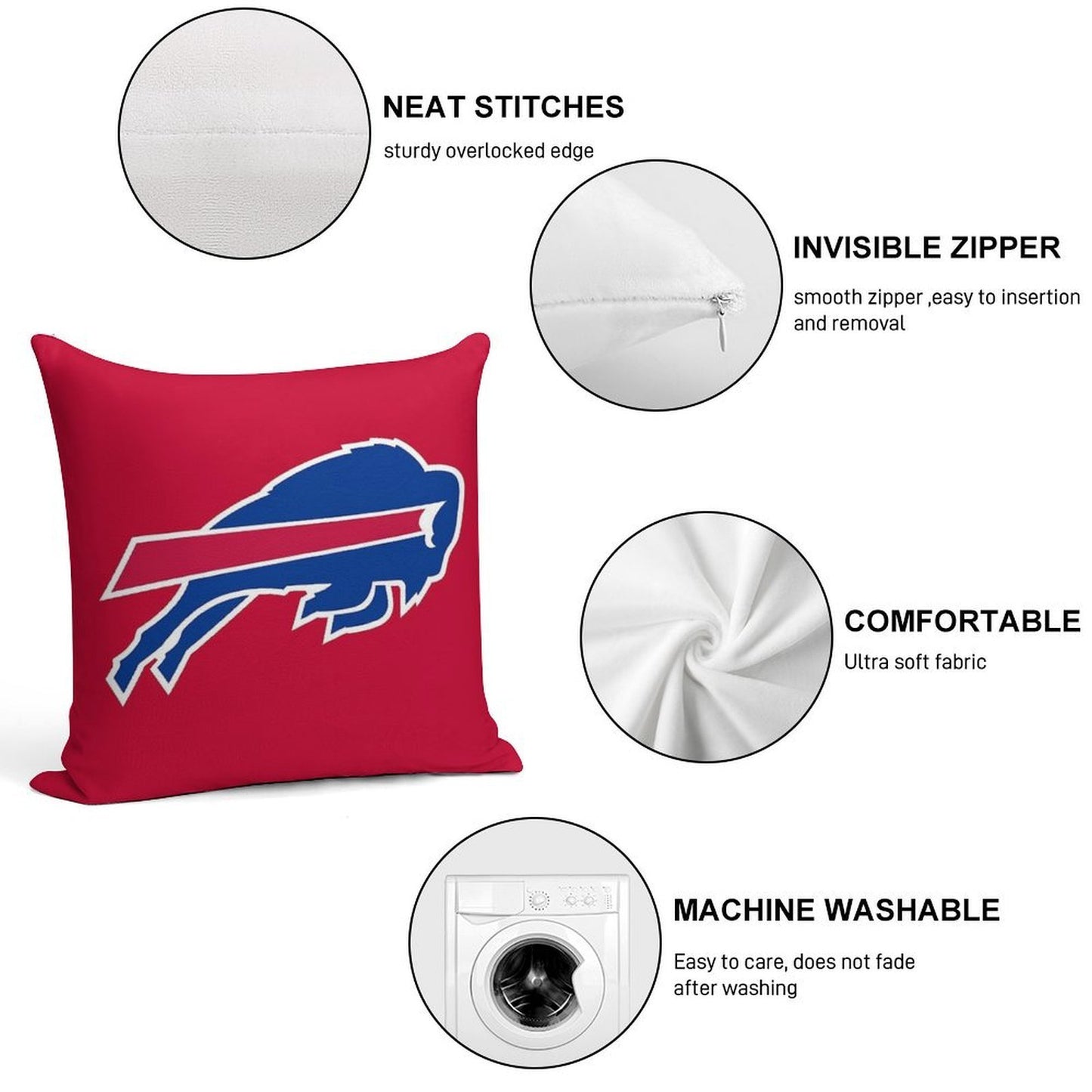 The_Bills_Logo Soft High-Density Material Throw Pillow