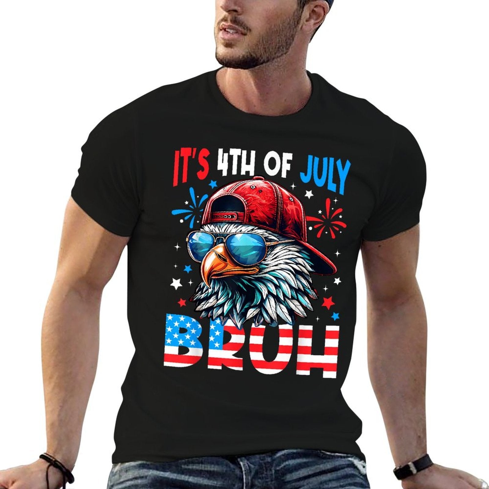 Bald Eagle Bruh 4th Of July Fourth July Men Boys Kids Meme  Trendy Pattern T-Shirt