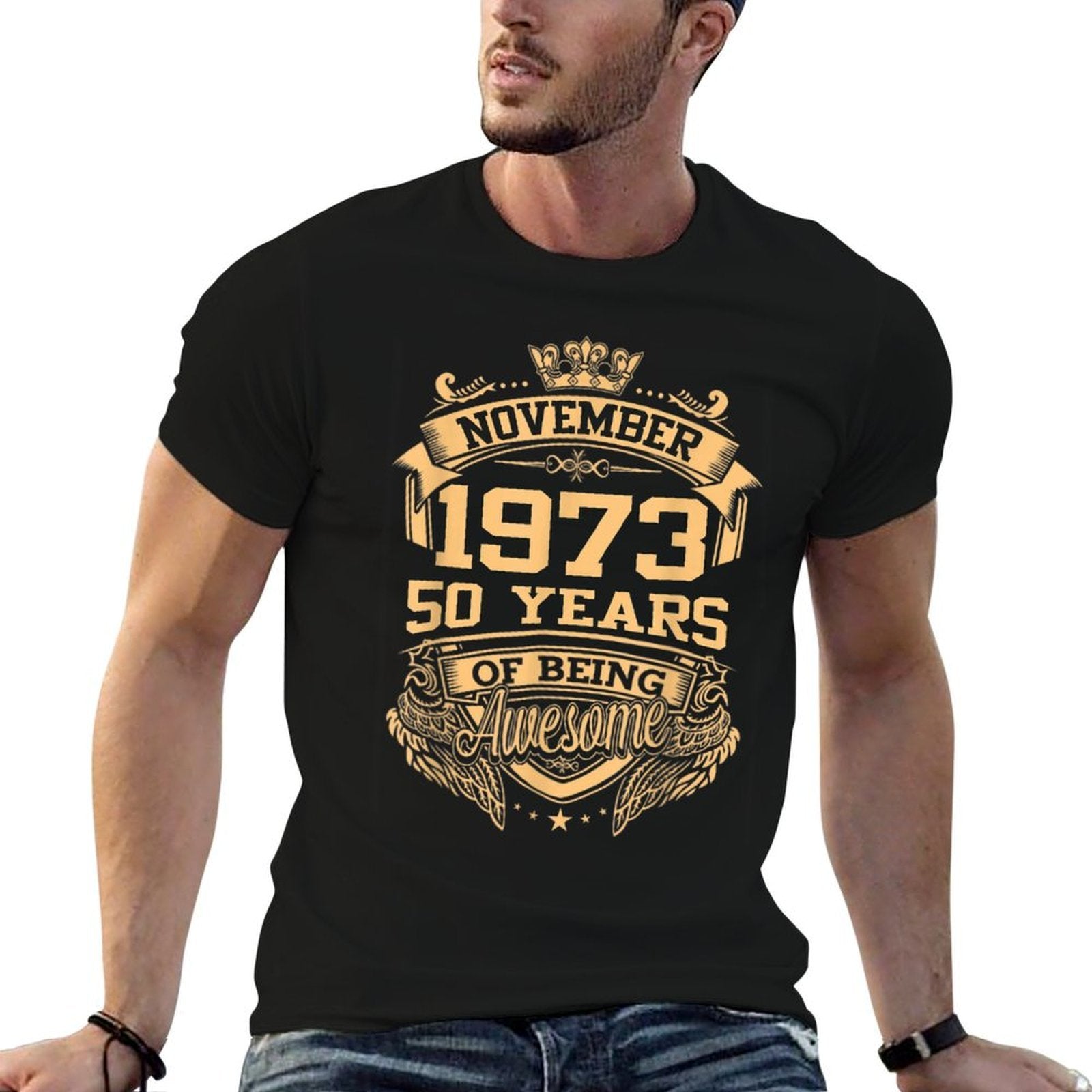 November 1973 50 Years Of Being Awesome 50th Birthday  Moisture-wicking T-Shirt