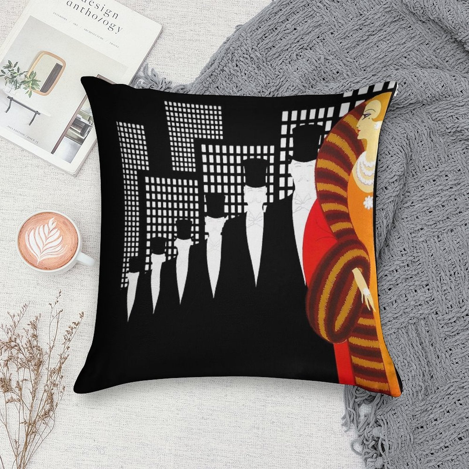 Sophisticated Art Deco Cosmopolitan Fashion Art Soft Ultra-Soft Texture Throw Pillow