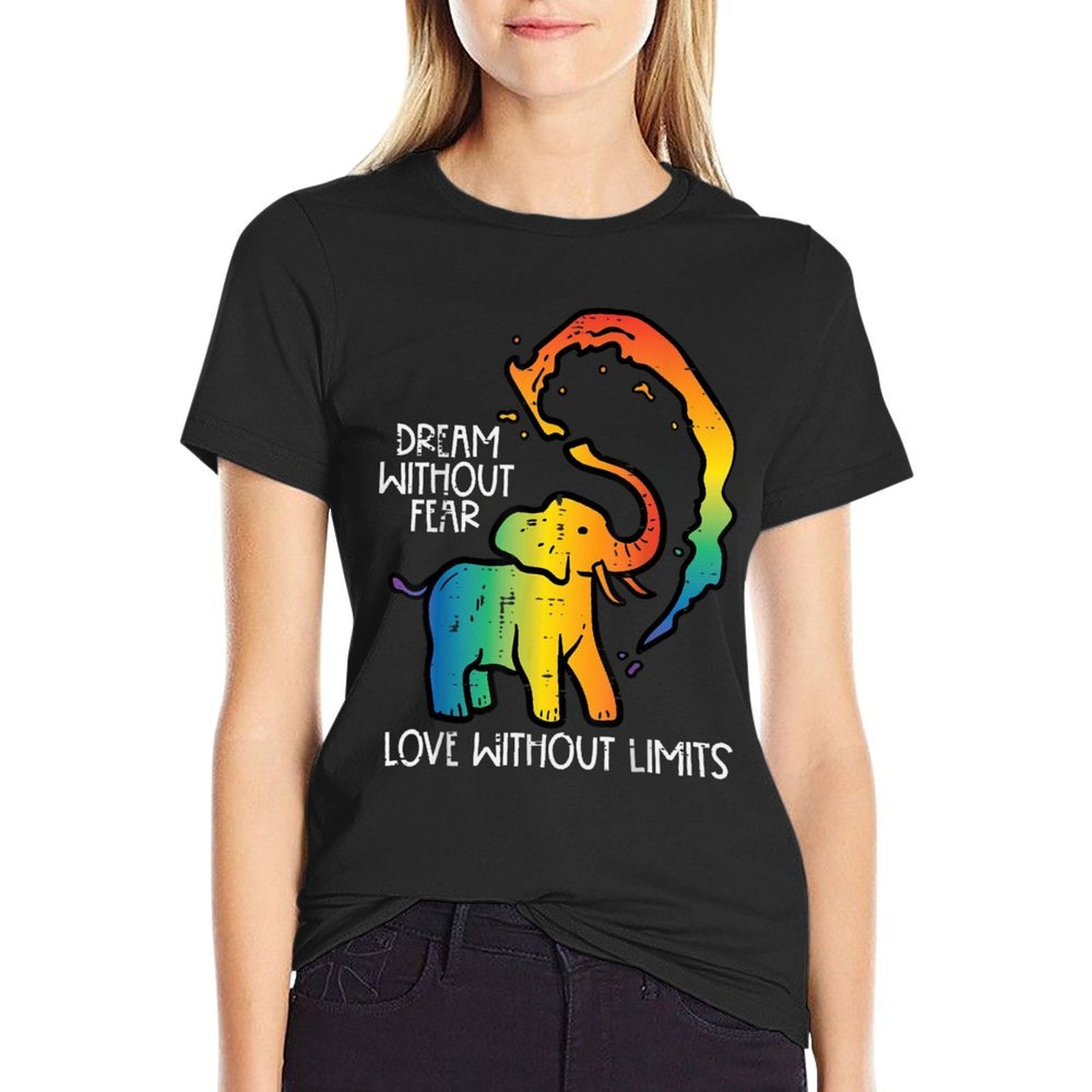 Gay Elephant Dream Without Fear Rainbow Pride Lgbt Women Men  Odor-resistant T-Shirt