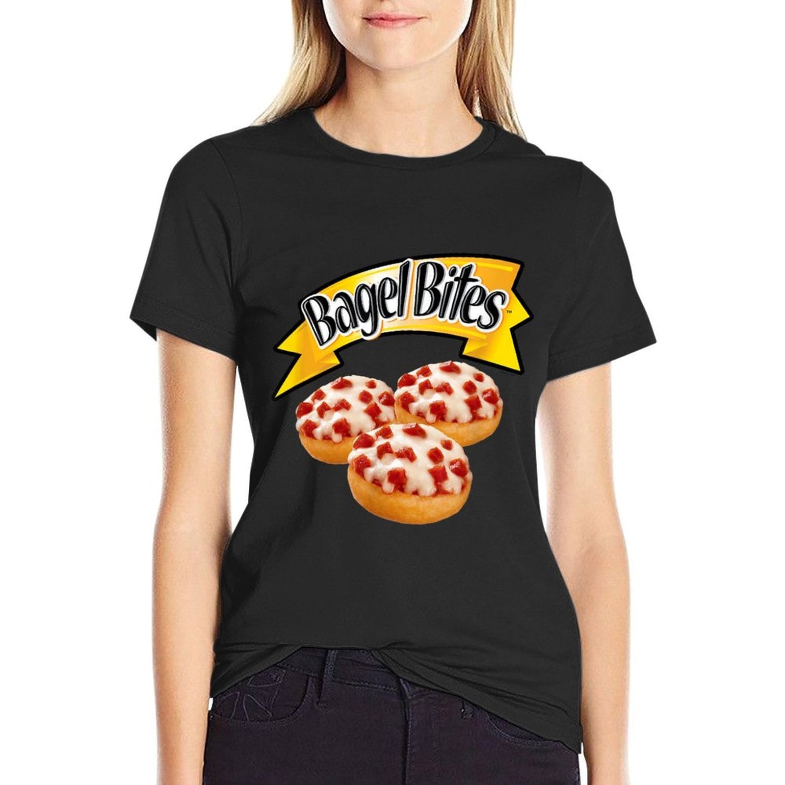 Bagel Bites Official Pizza Snacks Real Tasty Food Logo  Cotton T-Shirt