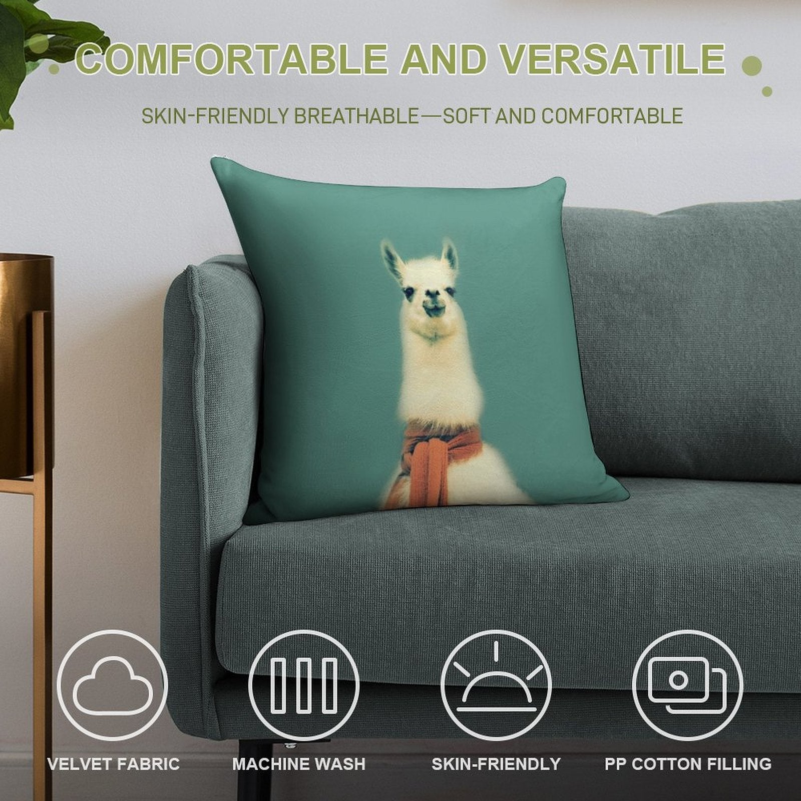 Llama Soft Style Accent Throw Pillow