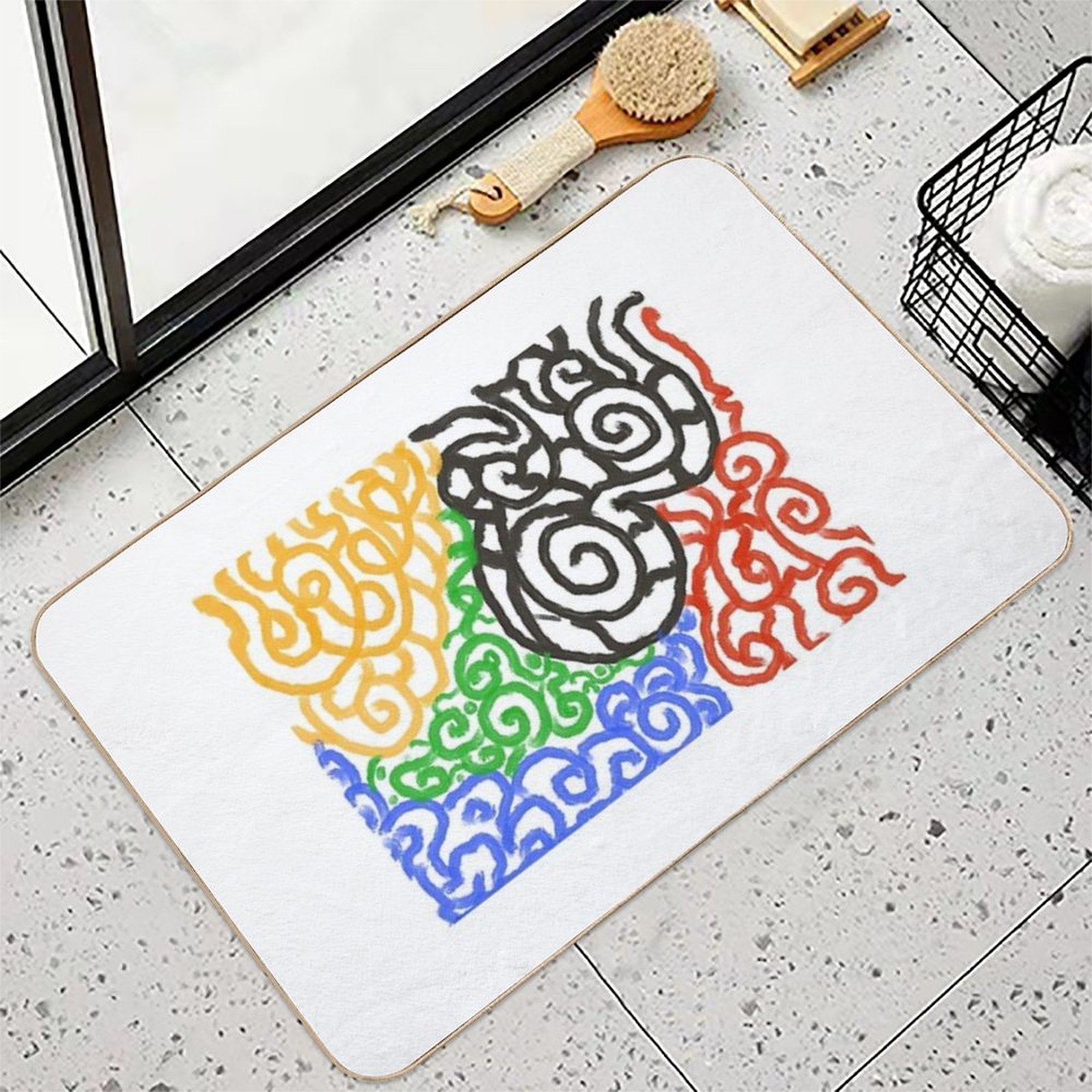 Imagine Lines And Fun  Easy Maintenance Bath Mat