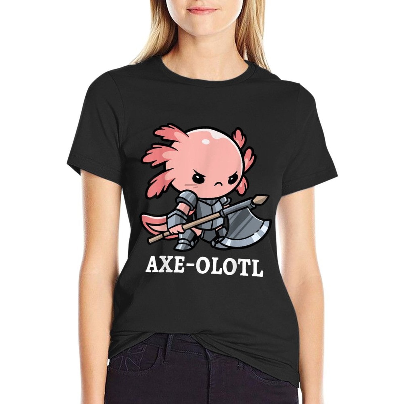 Axe-olotl Warrior Axolotl Mexican Salamander Axe Fighter  Classic T-Shirt
