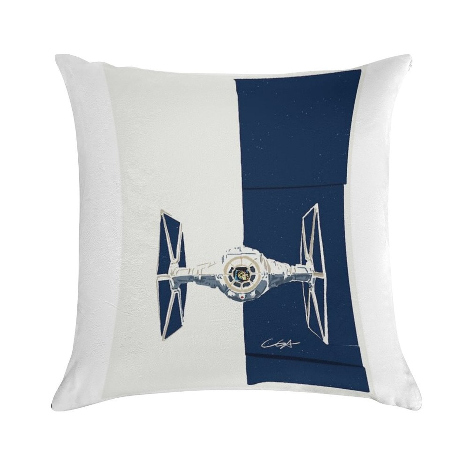 Tie Fighter Soft Hidden Zipper Throw Pillow