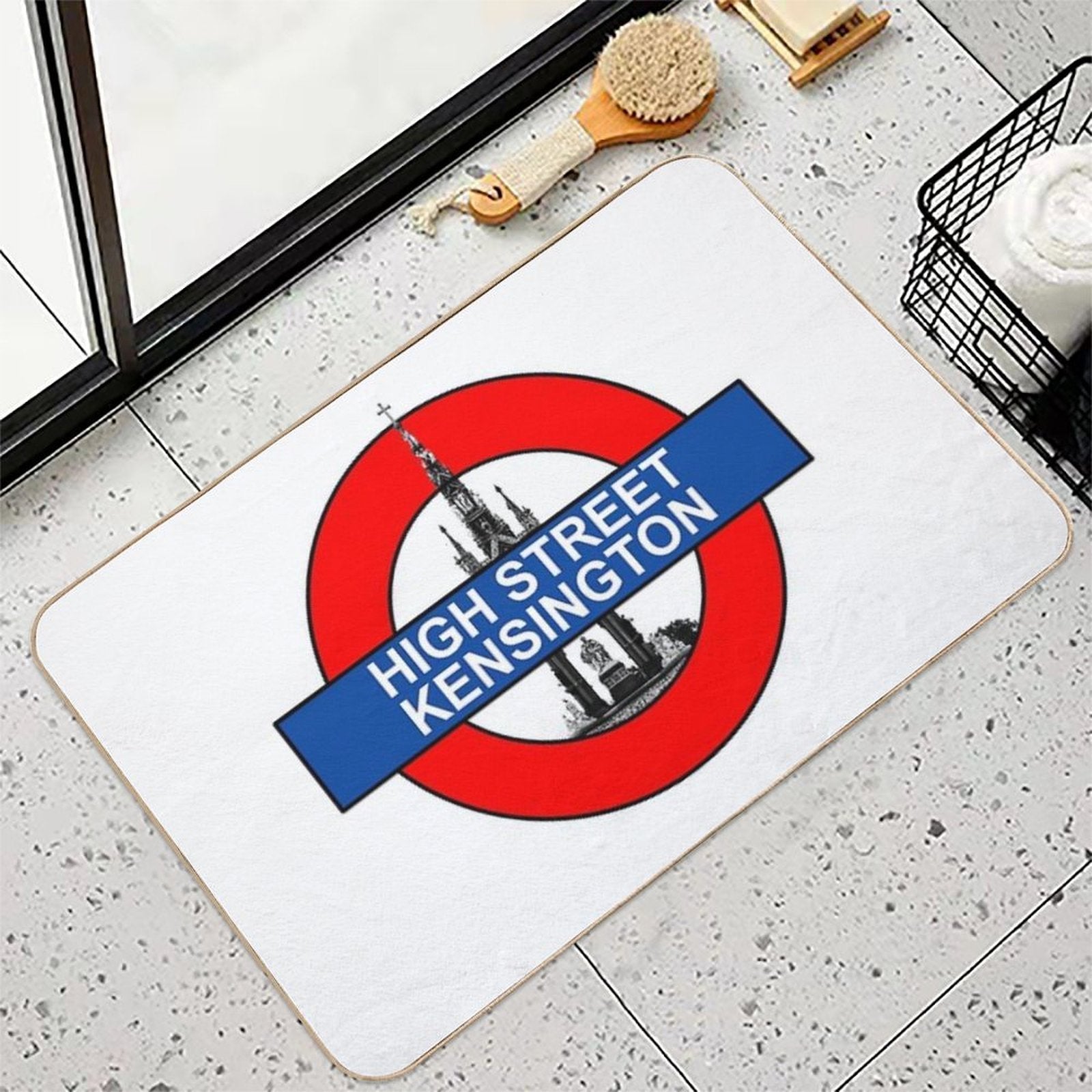 High Street Kensington Tube Sign  High-Traffic Bath Mat
