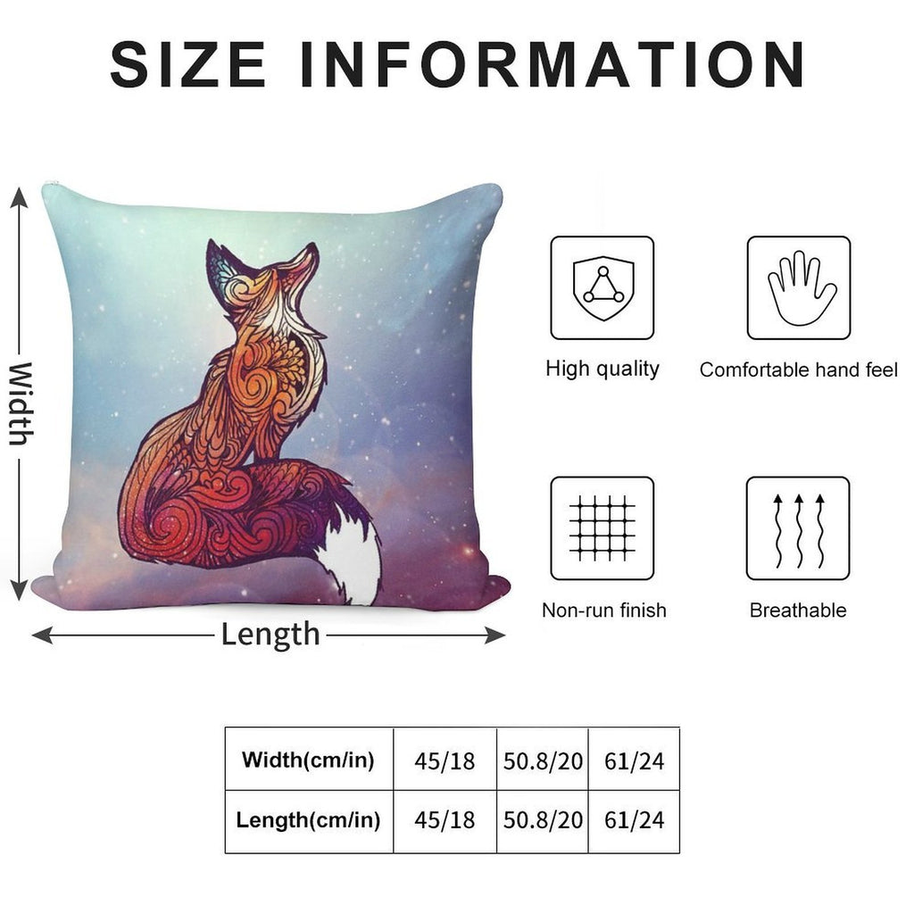 Space Fox Soft Reinforced Edging Throw Pillow