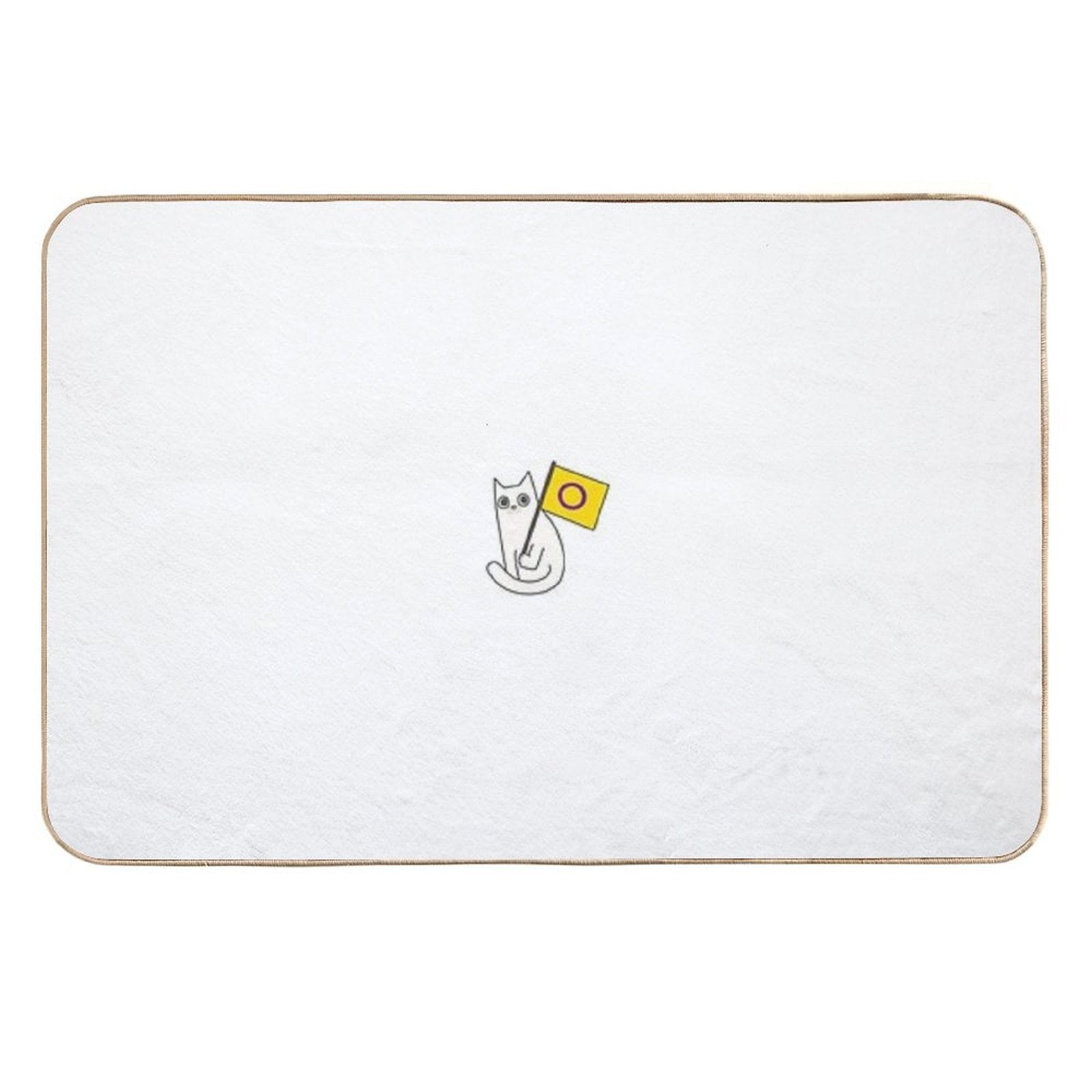 Intersex Pride Flag White Cat Sticker  Toxin-Free Bath Mat
