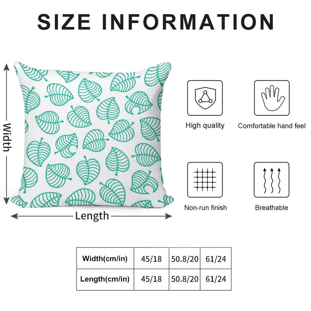 Tanuki Leaf Soft Easy Maintenance Throw Pillow