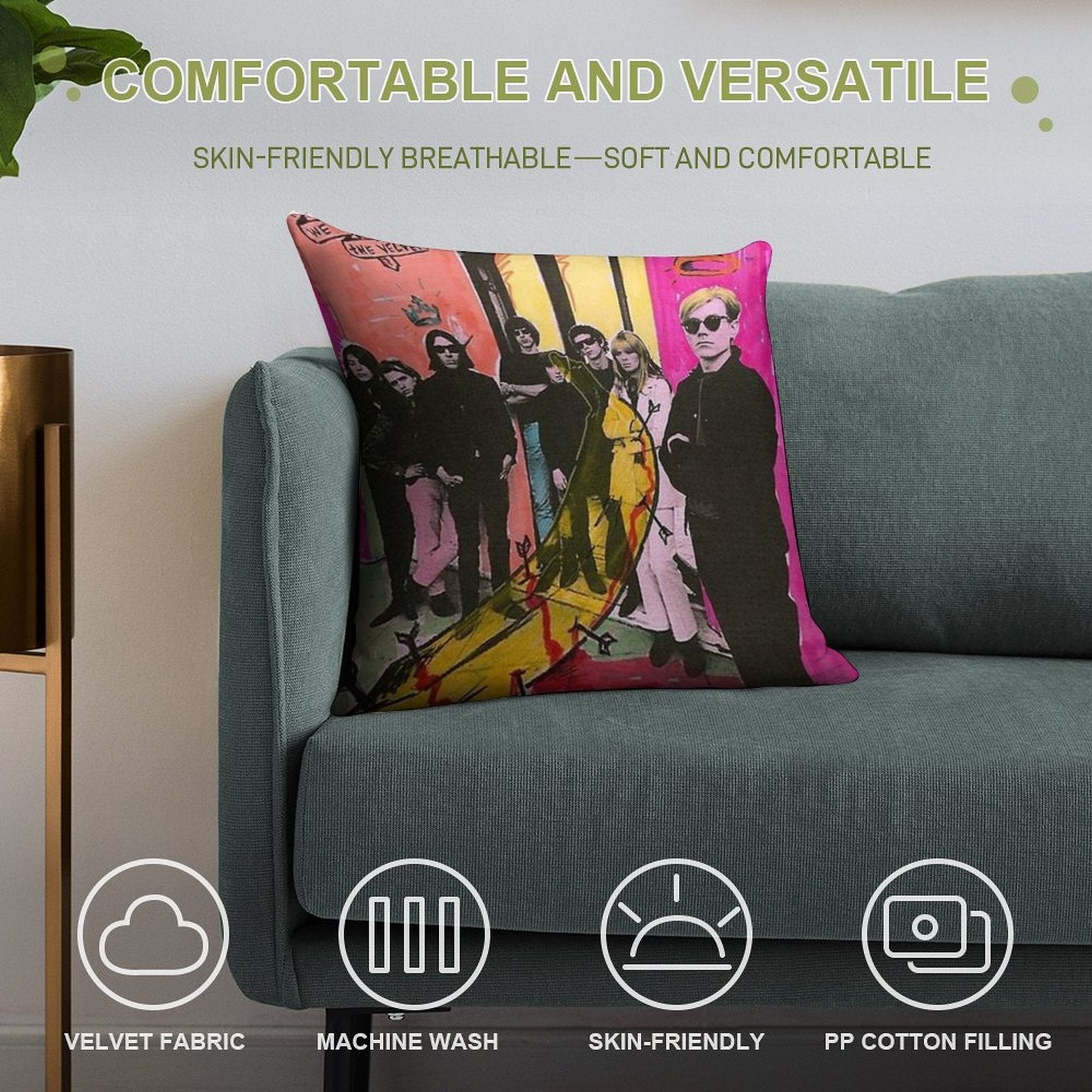 Andy Warhol And The Velvet Underground Soft Shrink-Resistant Throw Pillow
