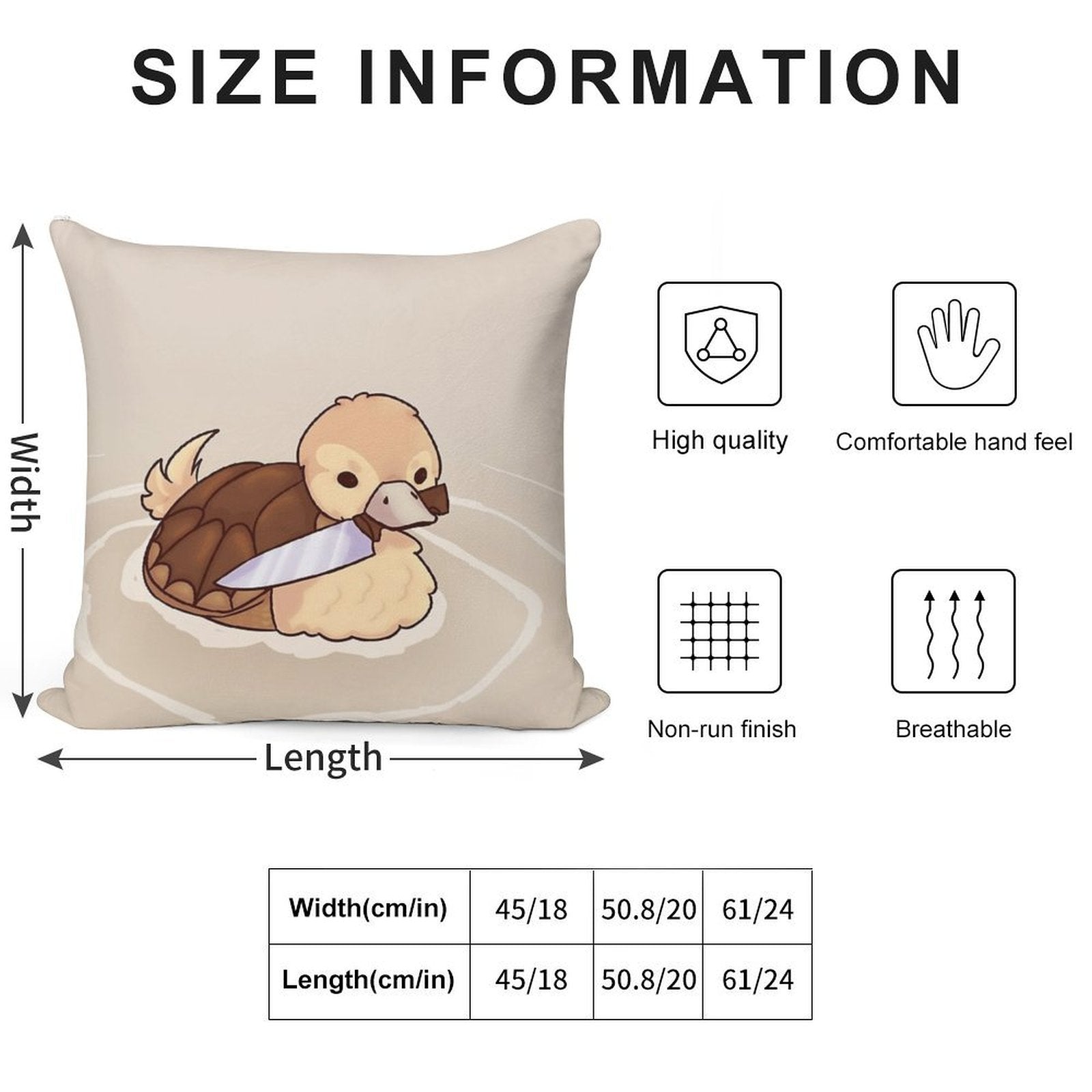 ATLA Turtle Duck with Knife Soft Gift Ready Throw Pillow