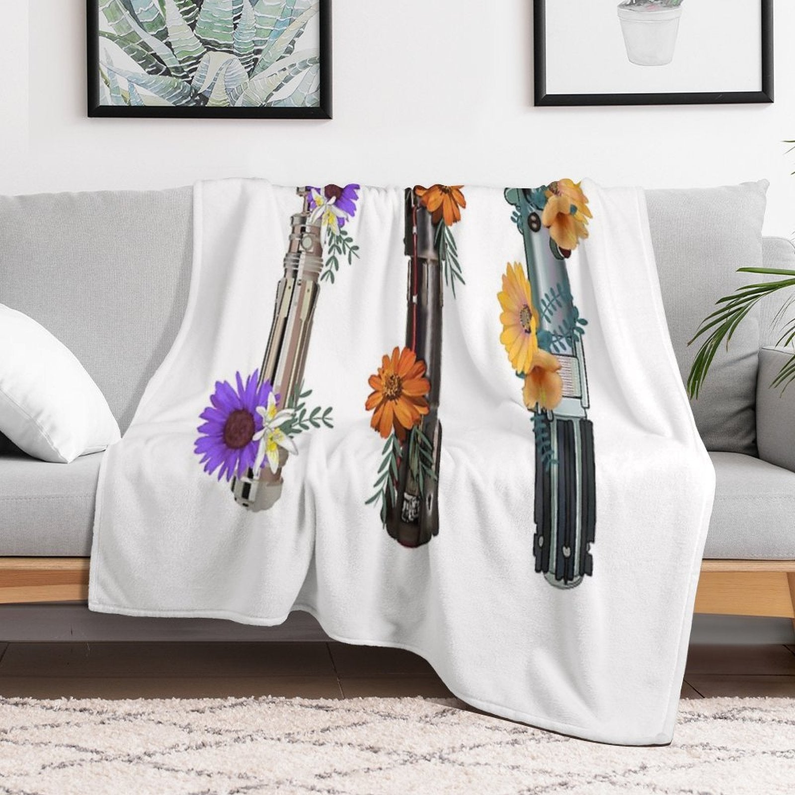 Lightsaber Flower Collection All-season Throw Blanket