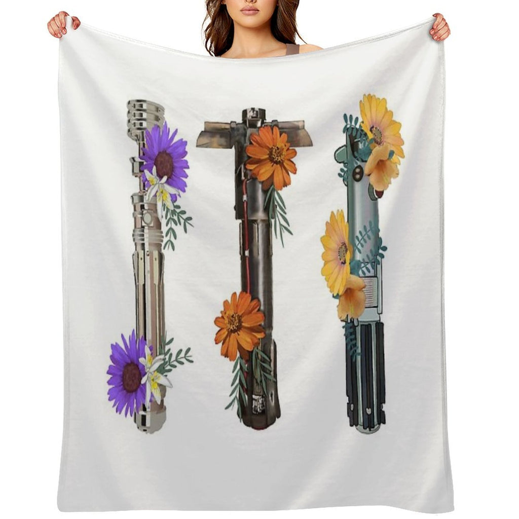 Lightsaber Flower Collection All-season Throw Blanket