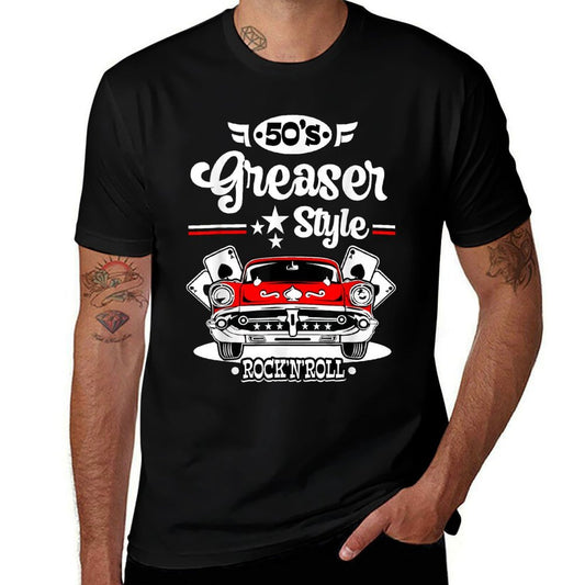 1950s Rockabilly 50s Greaser Sock Hop Costume Rock And Roll  Easy-care T-Shirt