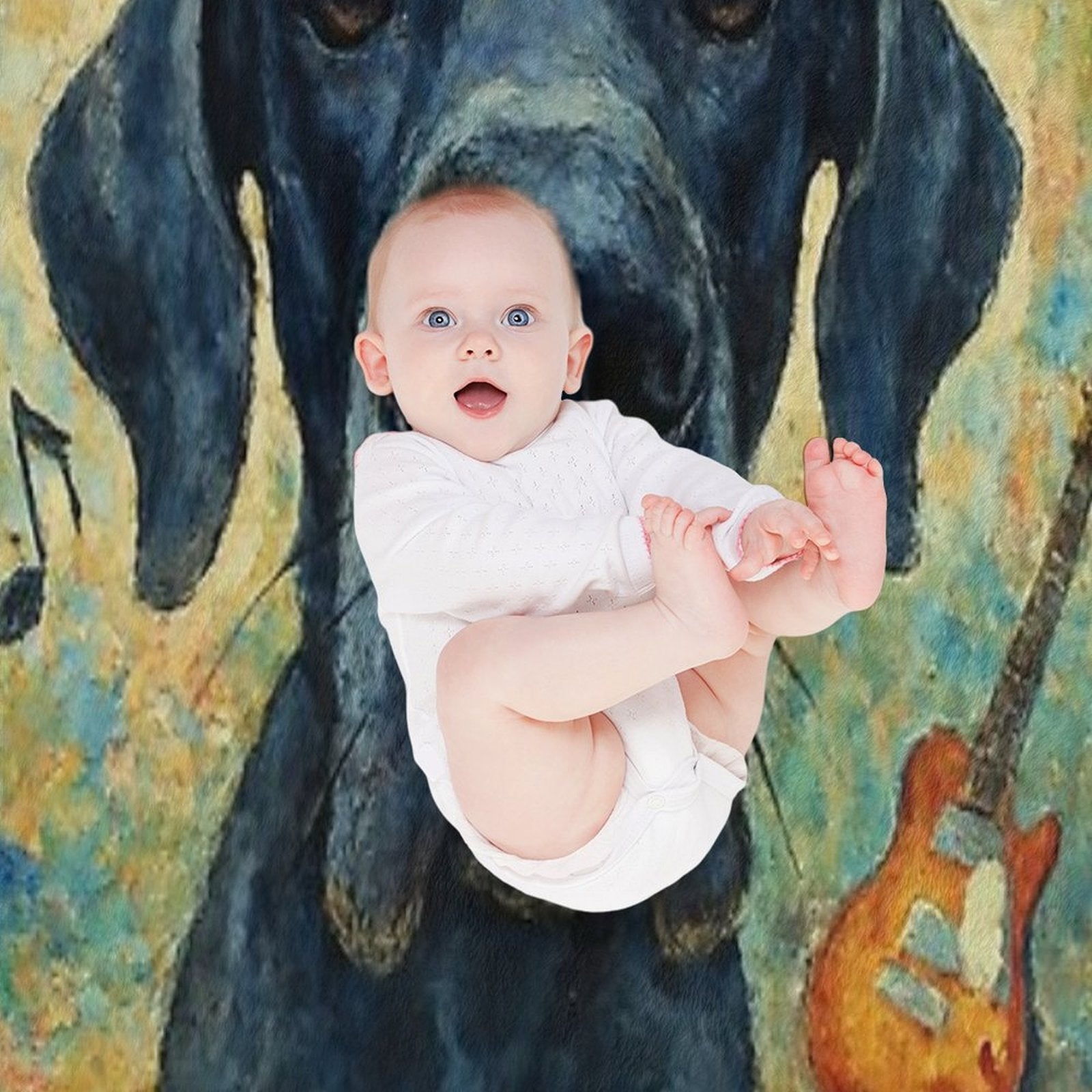 Zep's Inspiration For Black Dog Travel-friendly Throw Blanket