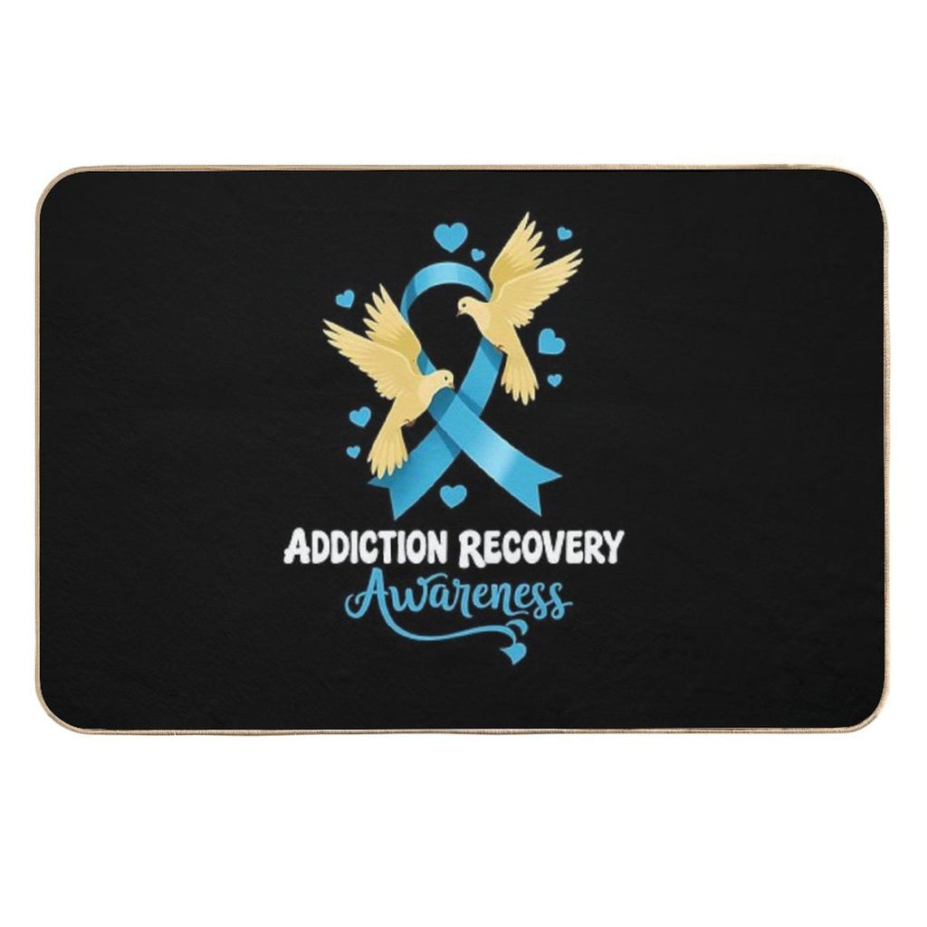Addiction Recovery Awareness Bird  Easy To Clean Bath Mat